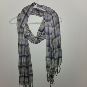 GAP Purple and Gray Plaid Scarf